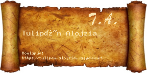 Tulipán Alojzia névjegykártya